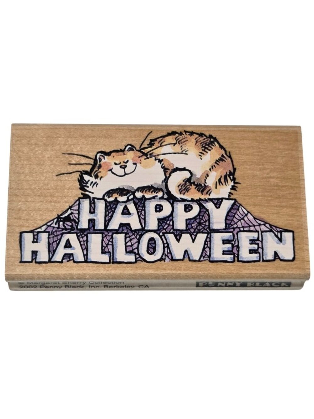 Penny Black Happy Halloween Cat Rubber Stamp Wood Crafting Cards Scrapbooking